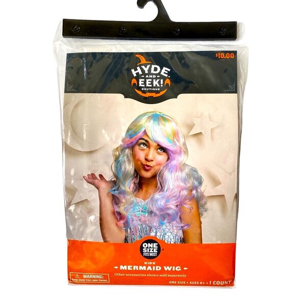 Rainbow Wig for Mermaid Fairy Princess Halloween Costume Multicolor Pastels NEW - Picture 2 of 6